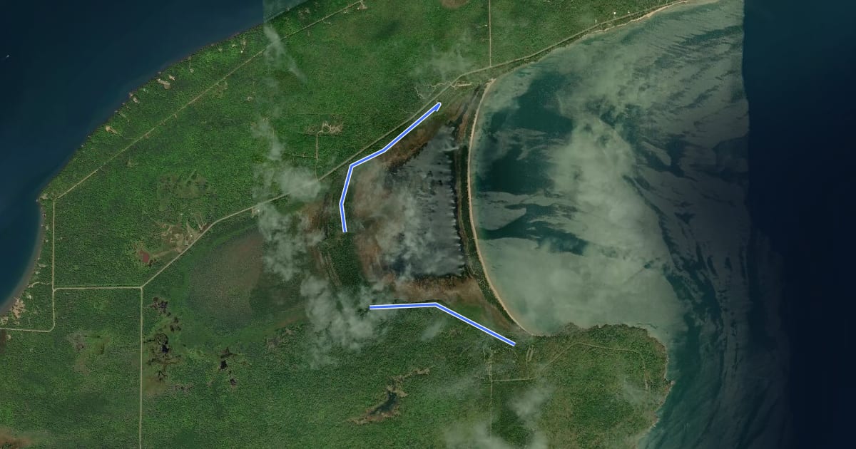 Маршрут Lagoon Ridge Trail на спутниковом снимке
