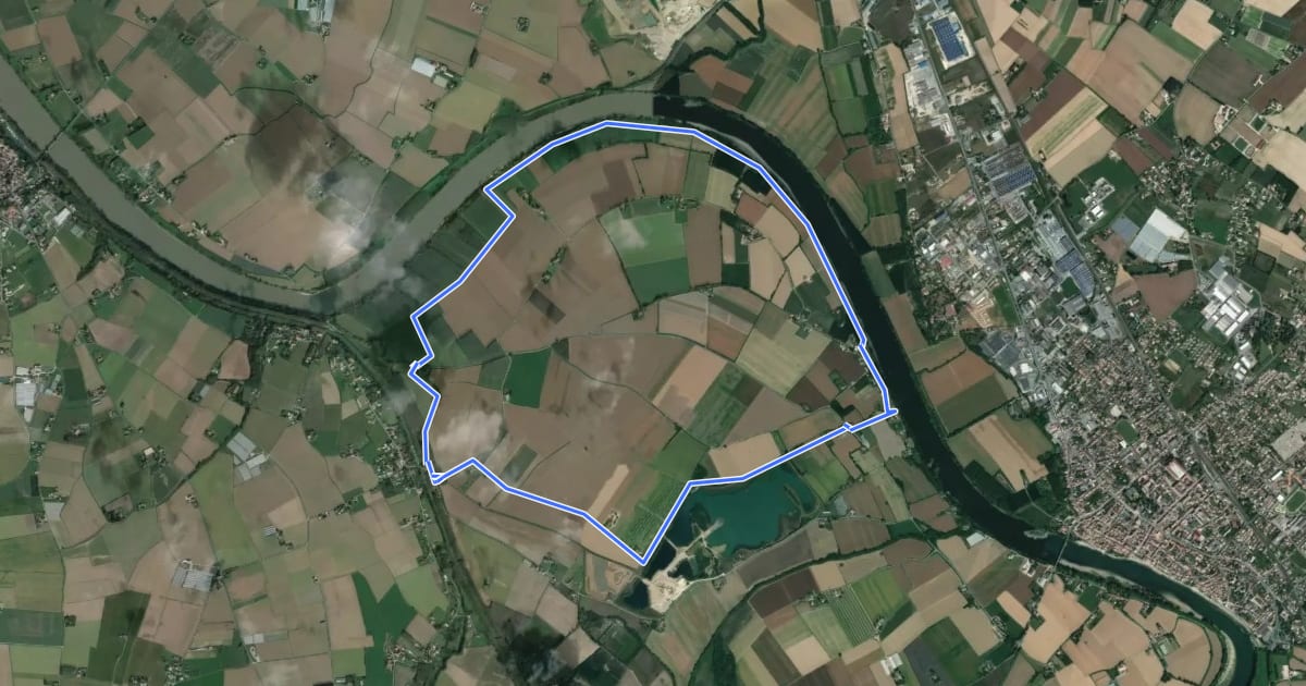 Маршрут Lagruère, promenade sur les berges de Garonne - 9.8 km на спутниковом снимке