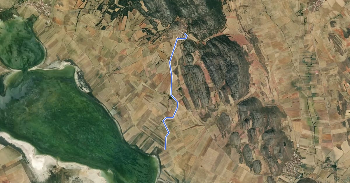 Маршрут Laguna de Gallocanta - Opcional A - Berrueco на спутниковом снимке