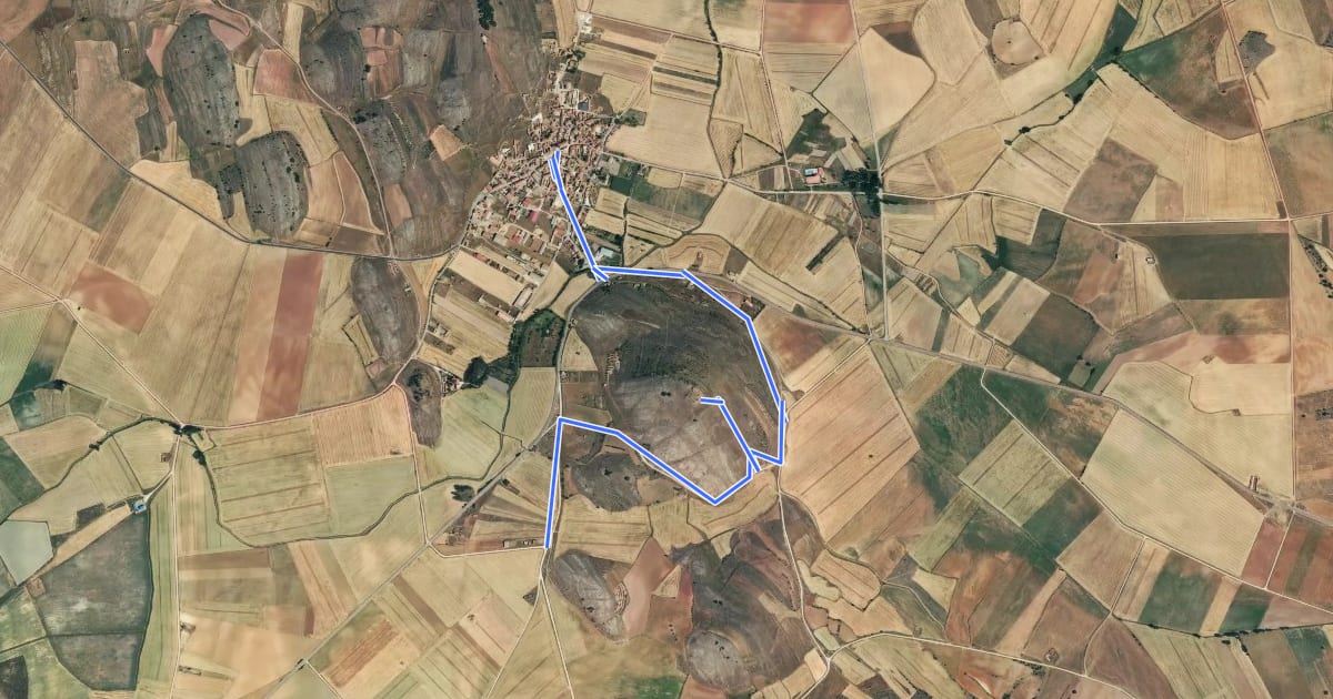 Маршрут Laguna de Gallocanta - Opcional E - Castillo de Tornos на спутниковом снимке