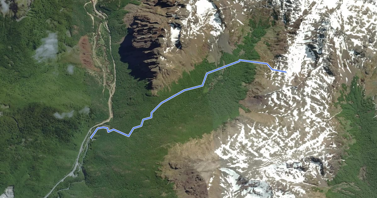 Маршрут laguna de los 5 hermanos sandero на спутниковом снимке