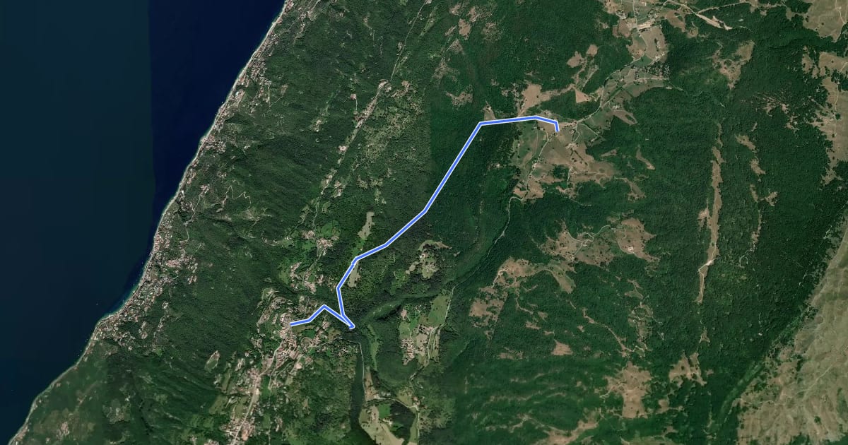 Маршрут Laguna - Ponte del Diavolo - San Bartolomeo - Prada Bassa на спутниковом снимке