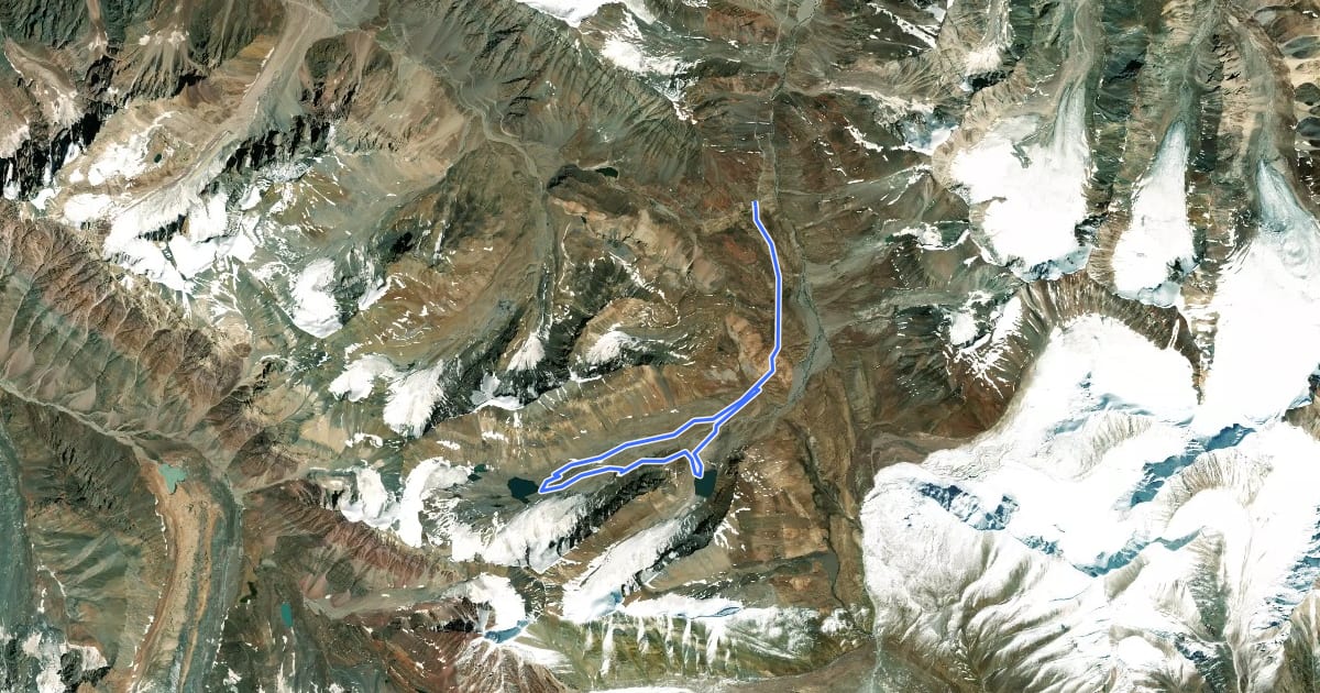 Маршрут Lahaul Great Lakes (A) на спутниковом снимке