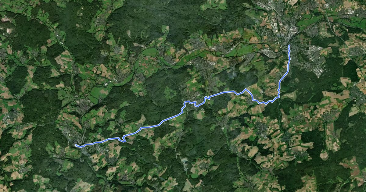 Маршрут Lahn-Camino - 1. Etappe - Jakobsweg на спутниковом снимке