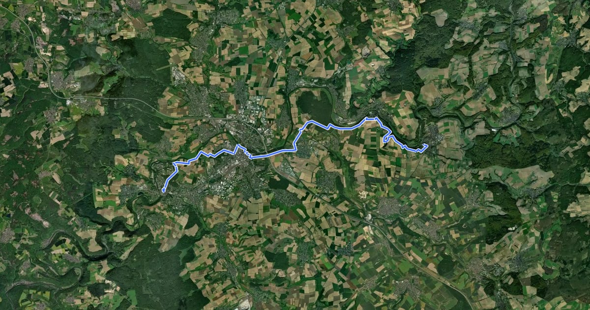 Маршрут Lahn-Camino - 3. Etappe - Jakobsweg на спутниковом снимке