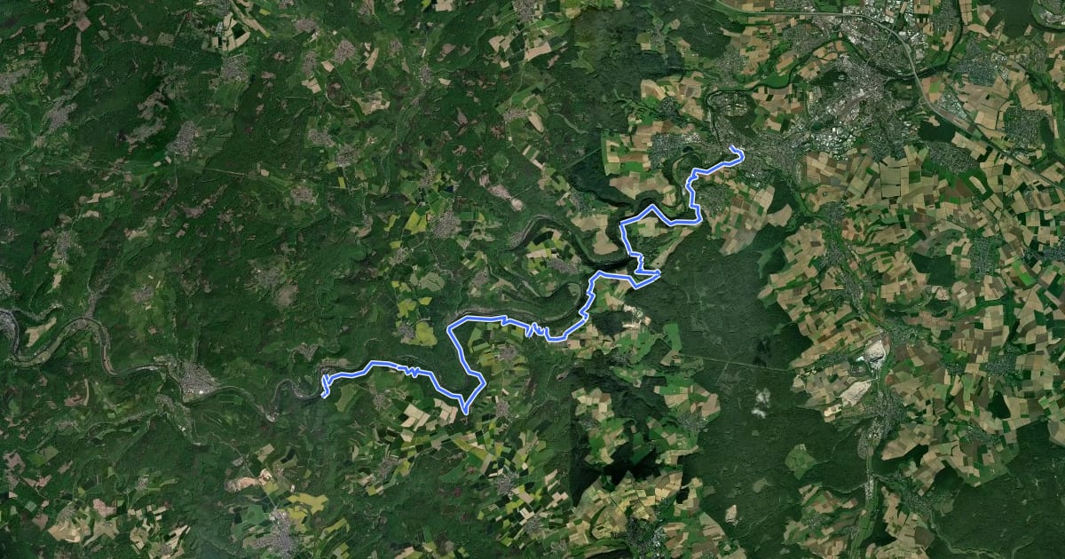 Маршрут Lahn-Camino - 4. Etappe - Jakobsweg на спутниковом снимке