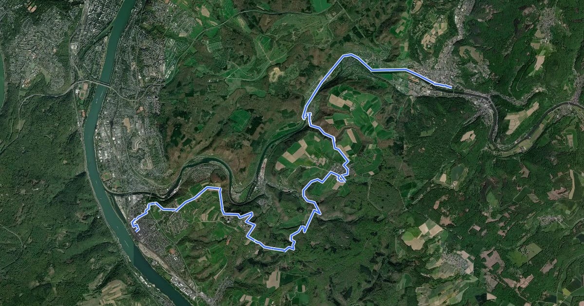 Маршрут Lahn-Camino - 6. Etappe - Jakobsweg на спутниковом снимке