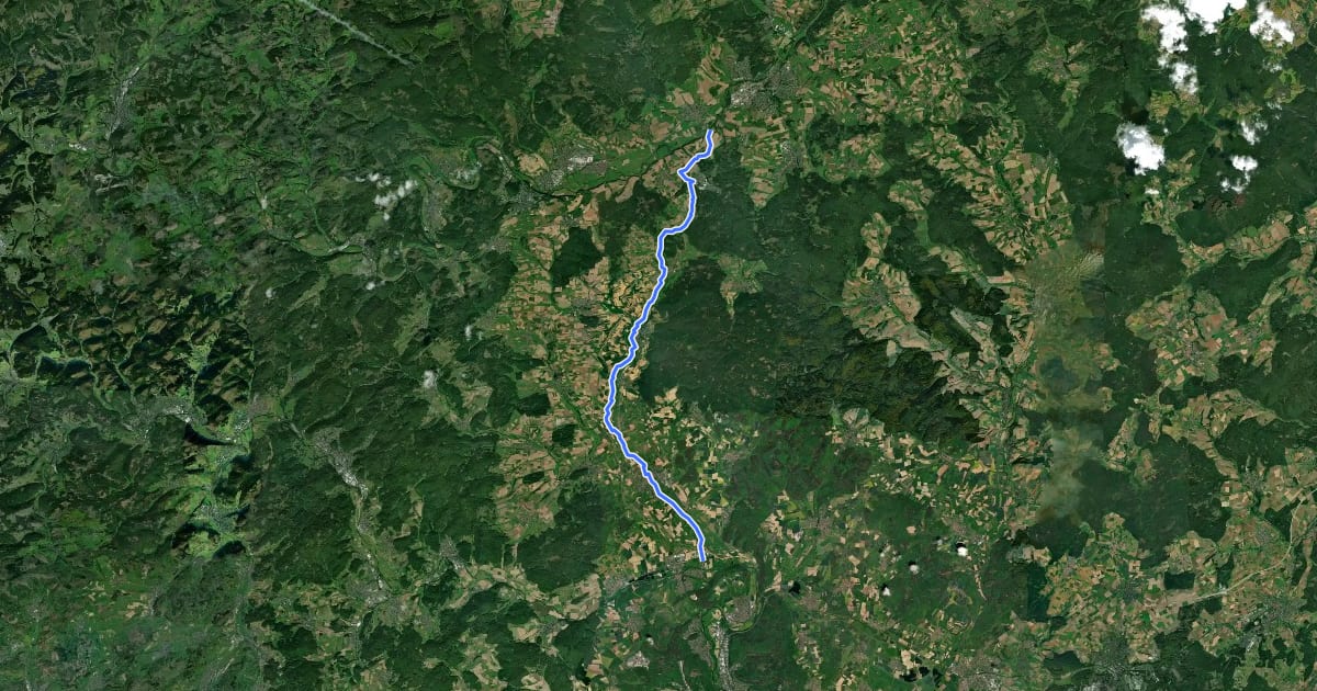 Маршрут Lahn-Eder-Radweg на спутниковом снимке