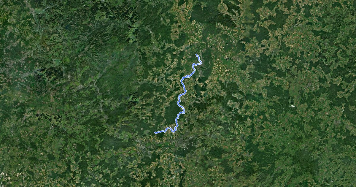 Маршрут Lahnhöhenweg [Oberhessen] на спутниковом снимке