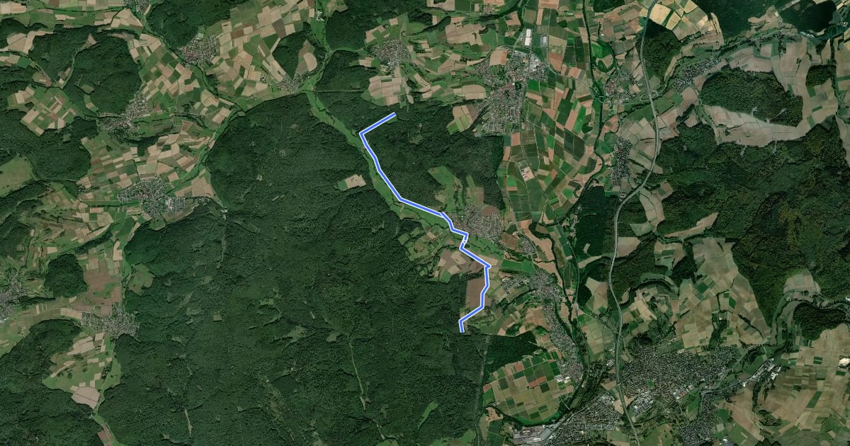 Маршрут Lahnwanderweg - 08. Etappe Fronhausen-Lollar на спутниковом снимке