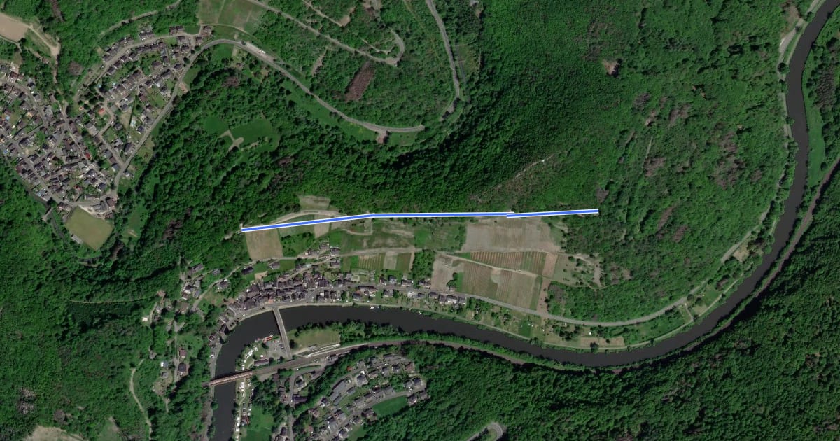 Маршрут Lahnwanderweg - 17. Etappe Goethepunkt / Obernhof - Alternativroute ohne Kletterpassagen на спутниковом снимке