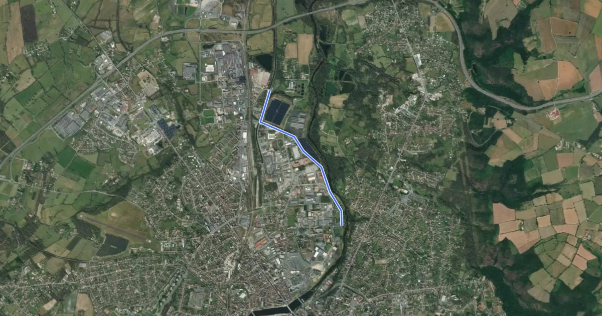 Маршрут Laison Canal du Berry / Berges du Cher на спутниковом снимке