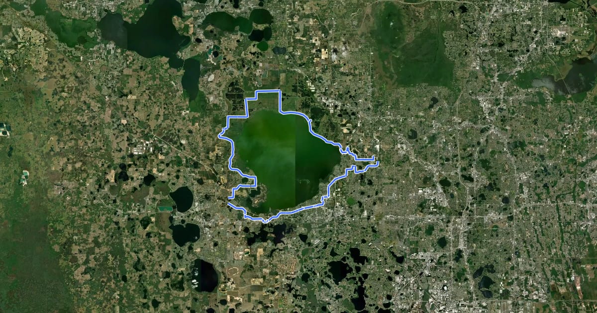 Маршрут Lake Apopka Loop Trail на спутниковом снимке