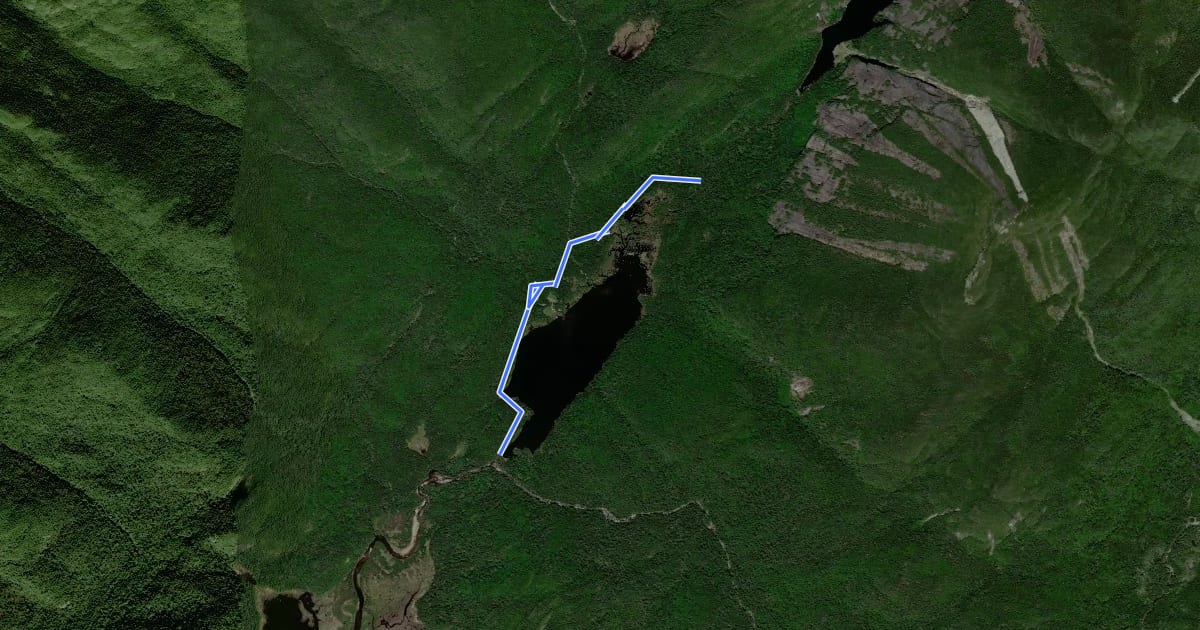 Маршрут Lake Colden Trail на спутниковом снимке