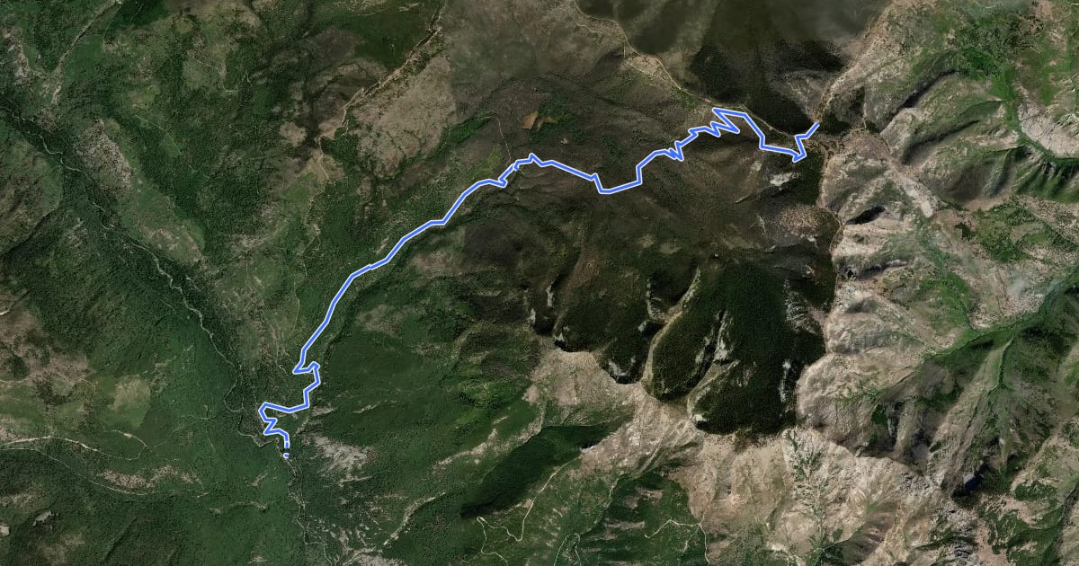 Маршрут Lake Creek Trail на спутниковом снимке