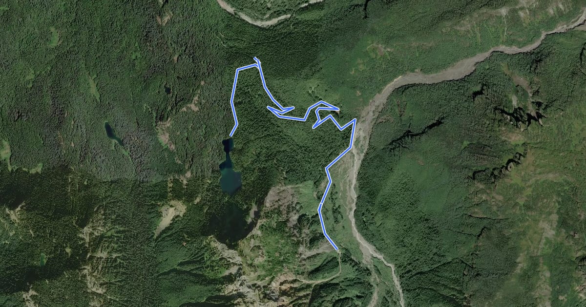 Маршрут Lake George Trail на спутниковом снимке