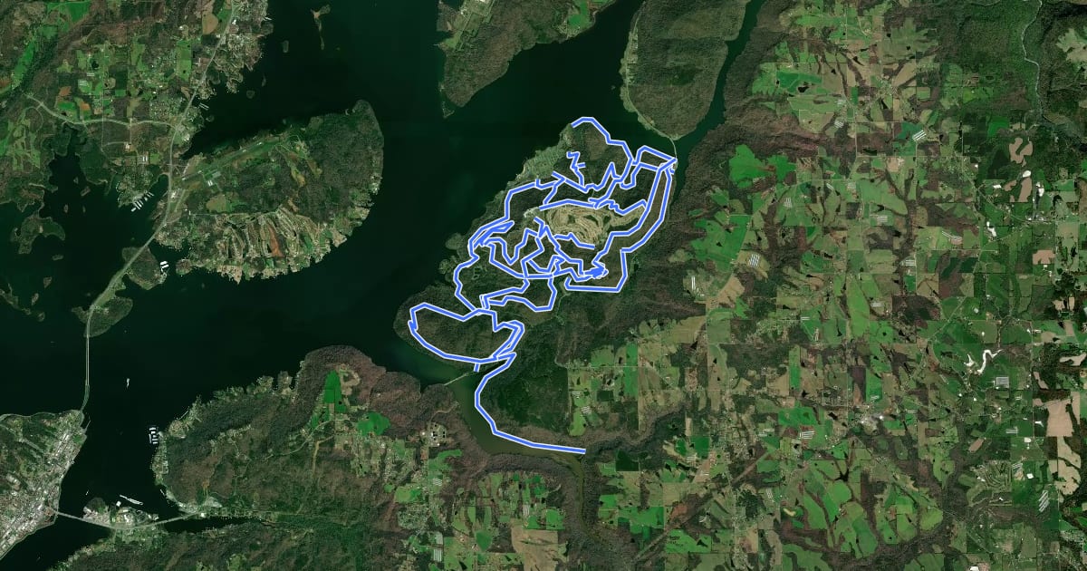 Маршрут Lake Guntersville State Park National Recreation Trail на спутниковом снимке