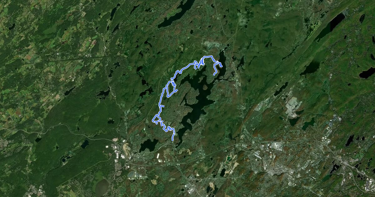 Маршрут Lake Hopatcong Trail на спутниковом снимке