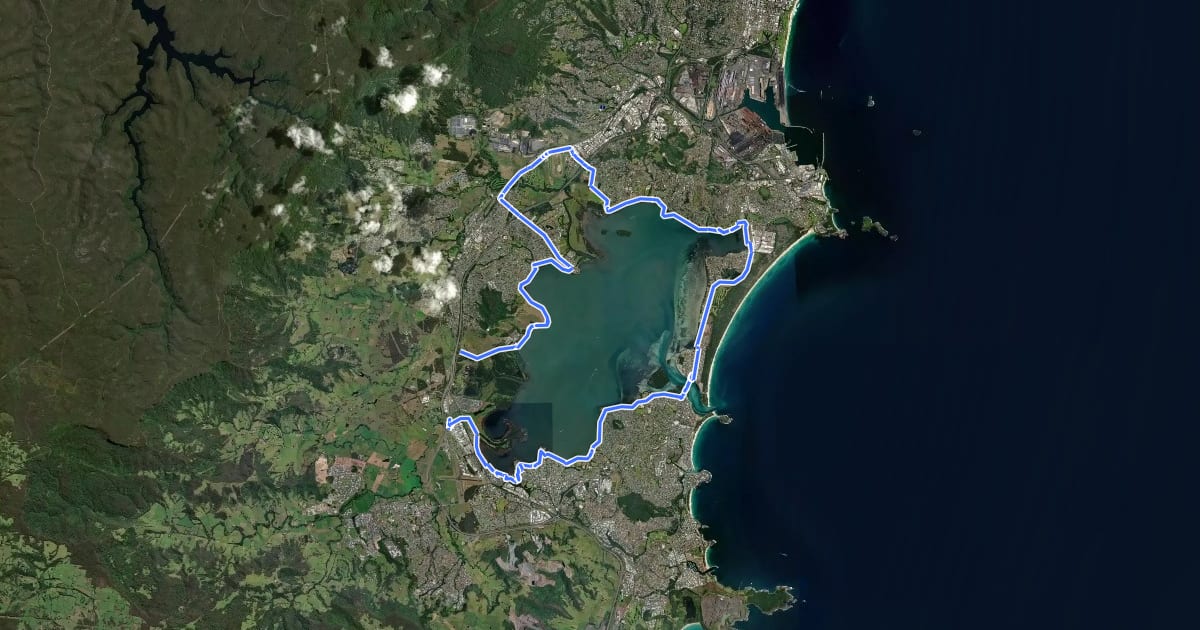 Маршрут Lake Illawarra на спутниковом снимке