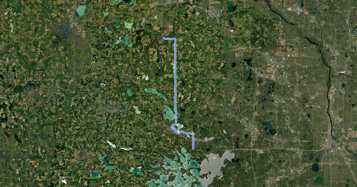 Маршрут Lake Independence Regional Trail на спутниковом снимке