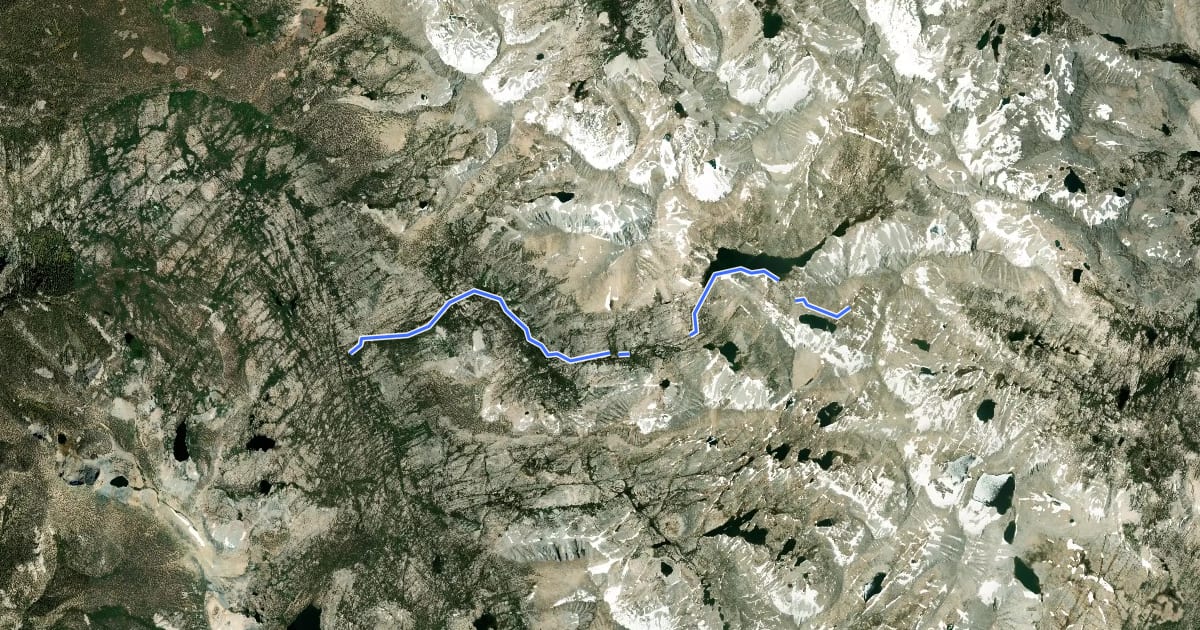 Маршрут Lake Italy Trail на спутниковом снимке