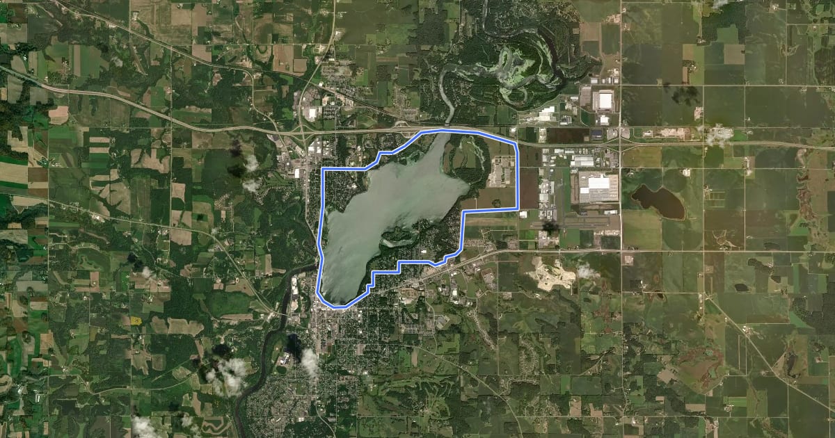 Маршрут Lake Menomin Loop на спутниковом снимке