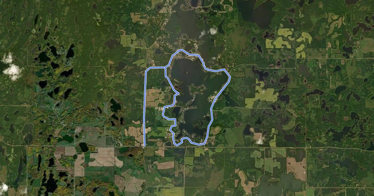 Маршрут Lake Metigoshe Bike Path на спутниковом снимке