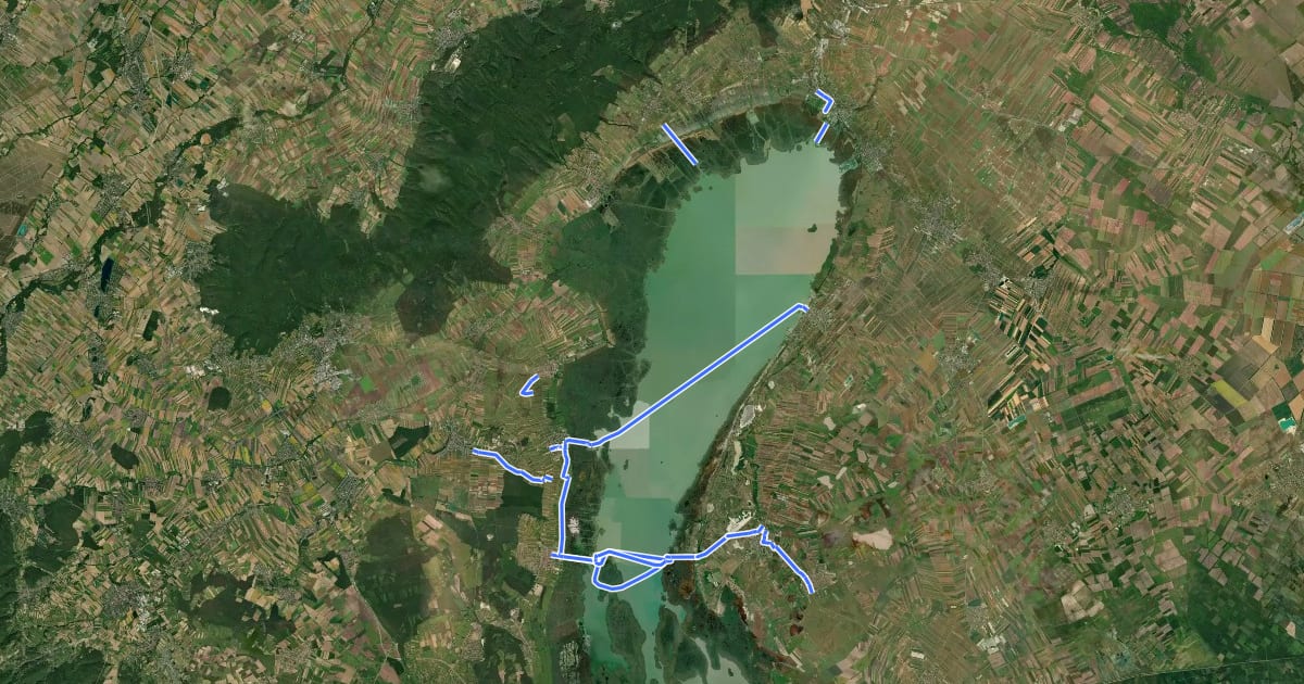 Маршрут Lake Neusiedl cycle path Alternative на спутниковом снимке