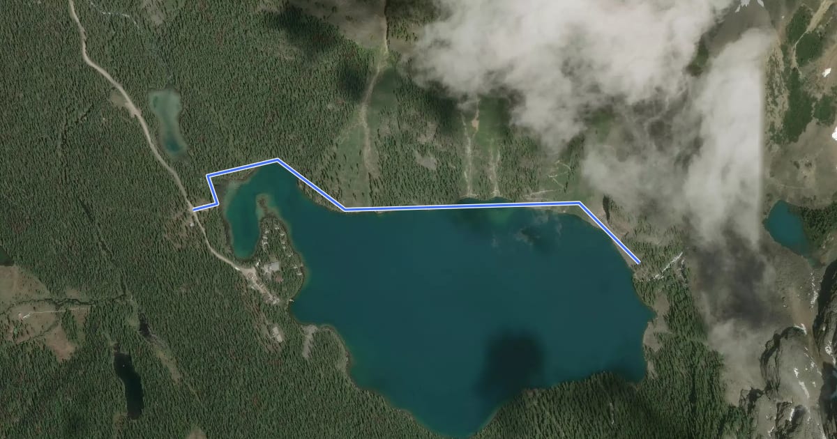 Маршрут Lake O'Hara Circuit Trail на спутниковом снимке