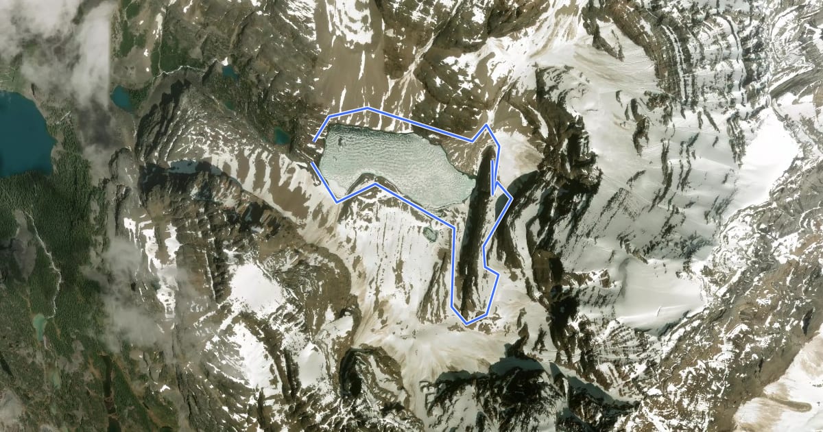 Маршрут Lake Oesa Route на спутниковом снимке