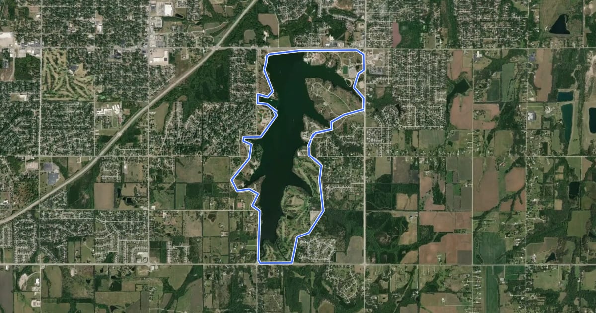 Маршрут Lake Shawnee Trail на спутниковом снимке