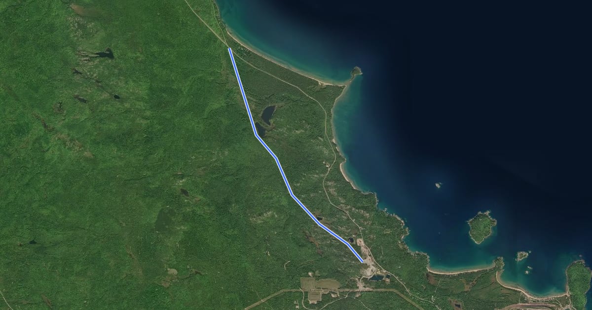 Маршрут Lake Superior and Ishpeming RR на спутниковом снимке