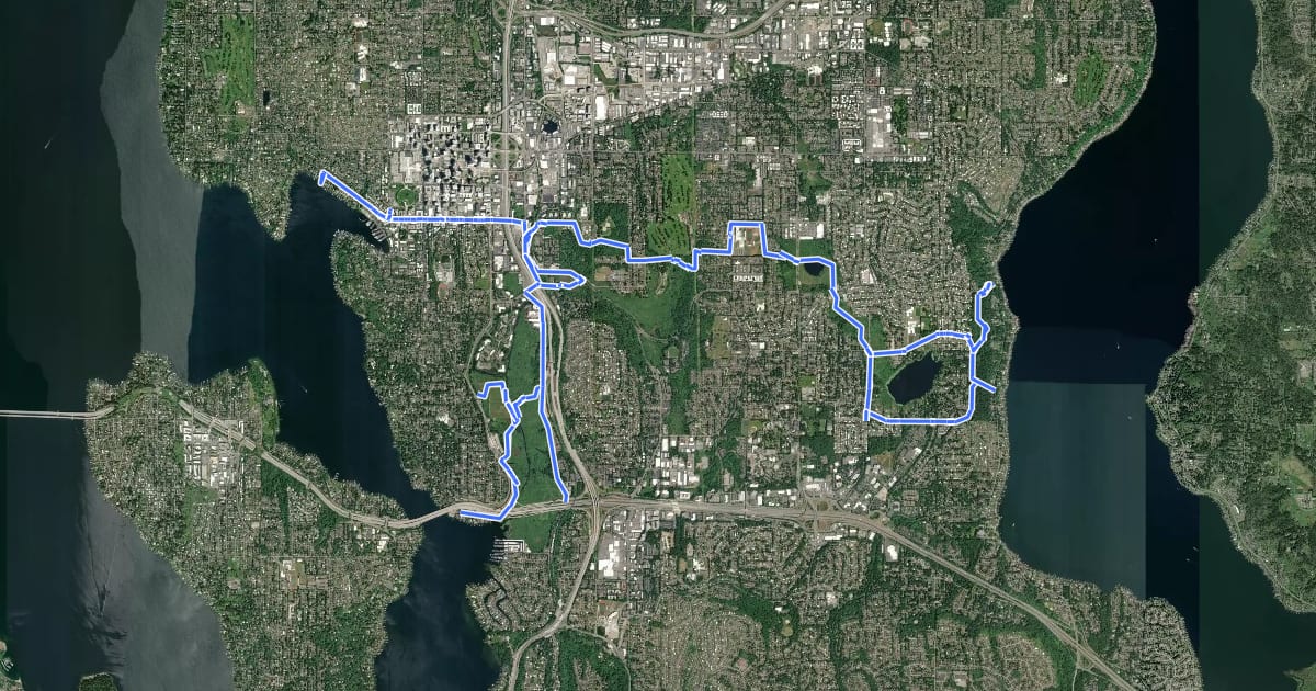 Маршрут Lake to Lake Trail на спутниковом снимке