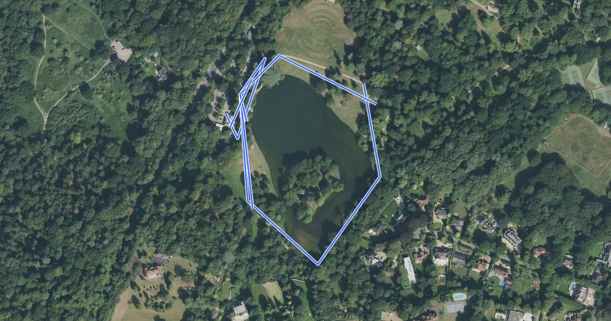 Маршрут Lake Walk, Claremont на спутниковом снимке