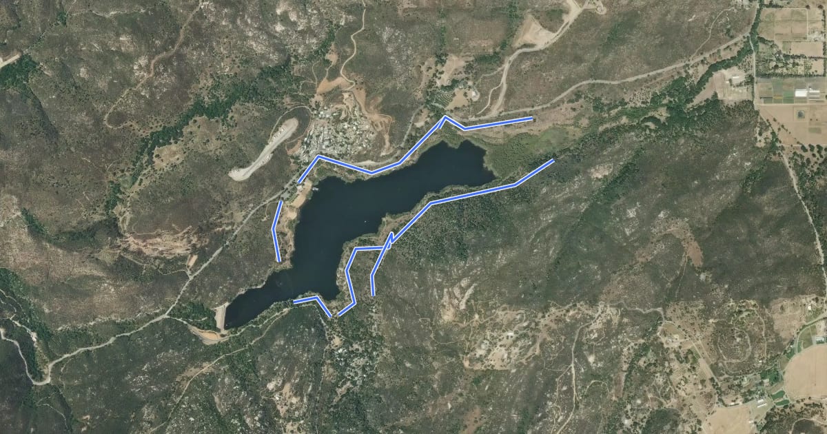 Маршрут Lake Wohlford Trails на спутниковом снимке