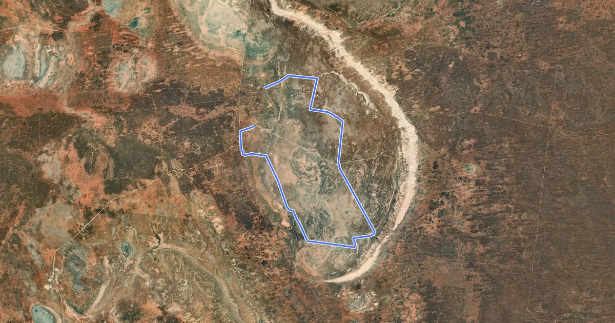 Маршрут Lakebed Loop на спутниковом снимке