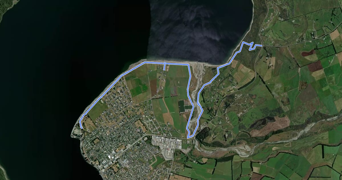 Маршрут Lakefront MTB (Te Anau) на спутниковом снимке
