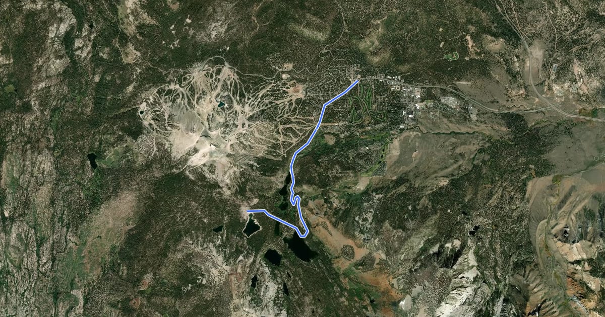 Маршрут Lakes Basin Path на спутниковом снимке