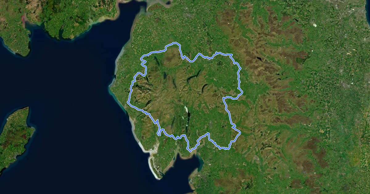 Маршрут Lakes & Dales Loop на спутниковом снимке