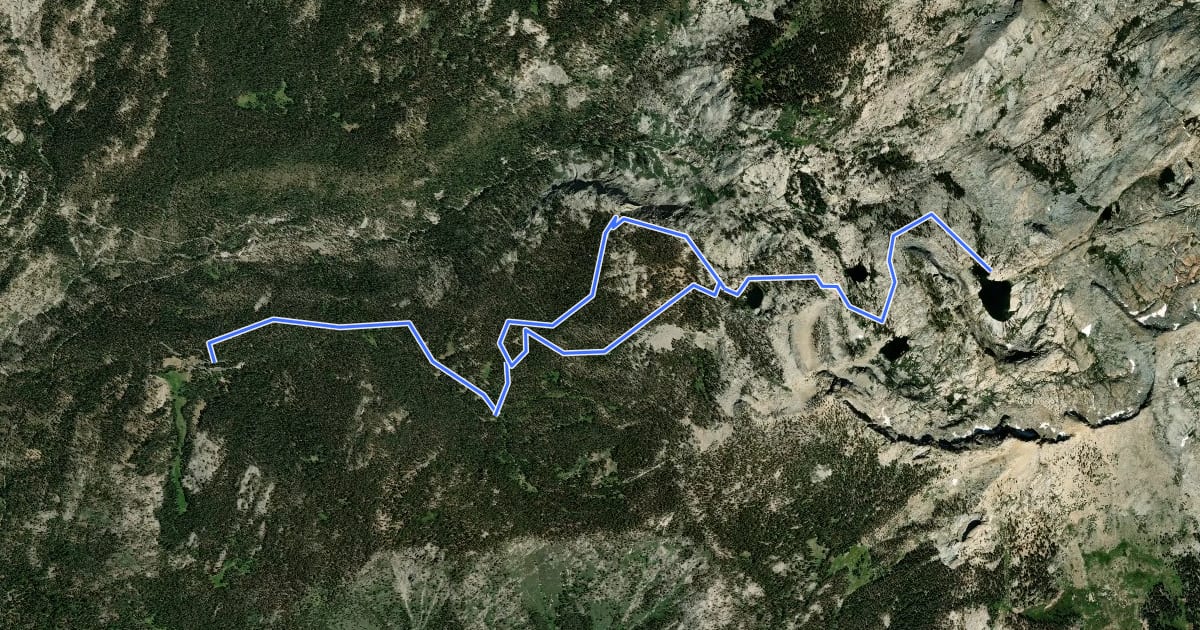 Маршрут Lakes Trail на спутниковом снимке