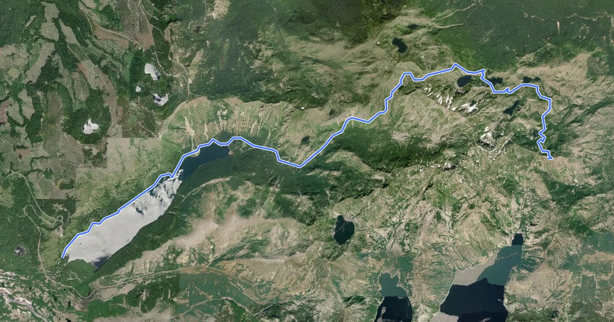 Маршрут Lakes Trail на спутниковом снимке