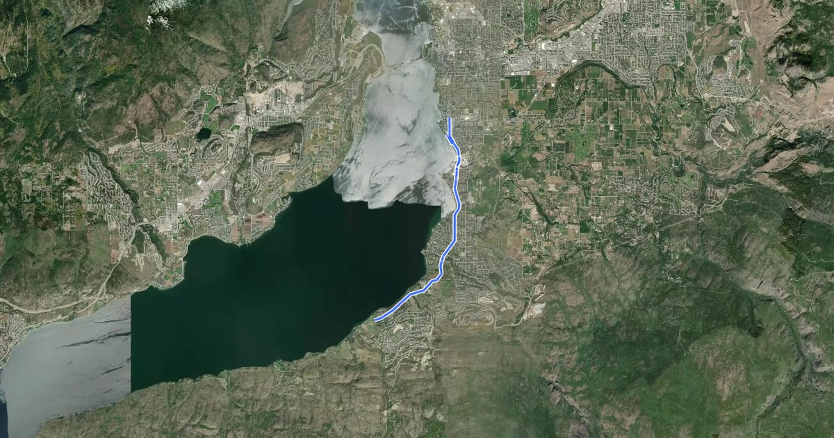 Маршрут Lakeshore на спутниковом снимке