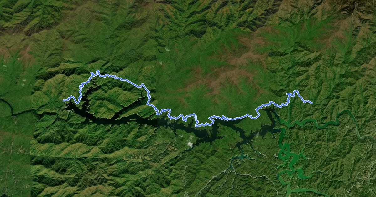 Маршрут Lakeshore Trail на спутниковом снимке