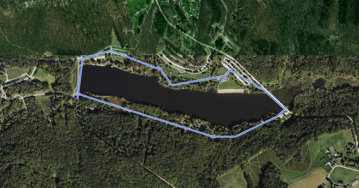 Маршрут Lakeside Trail на спутниковом снимке