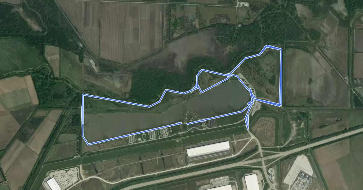 Маршрут Lakeside Trail на спутниковом снимке