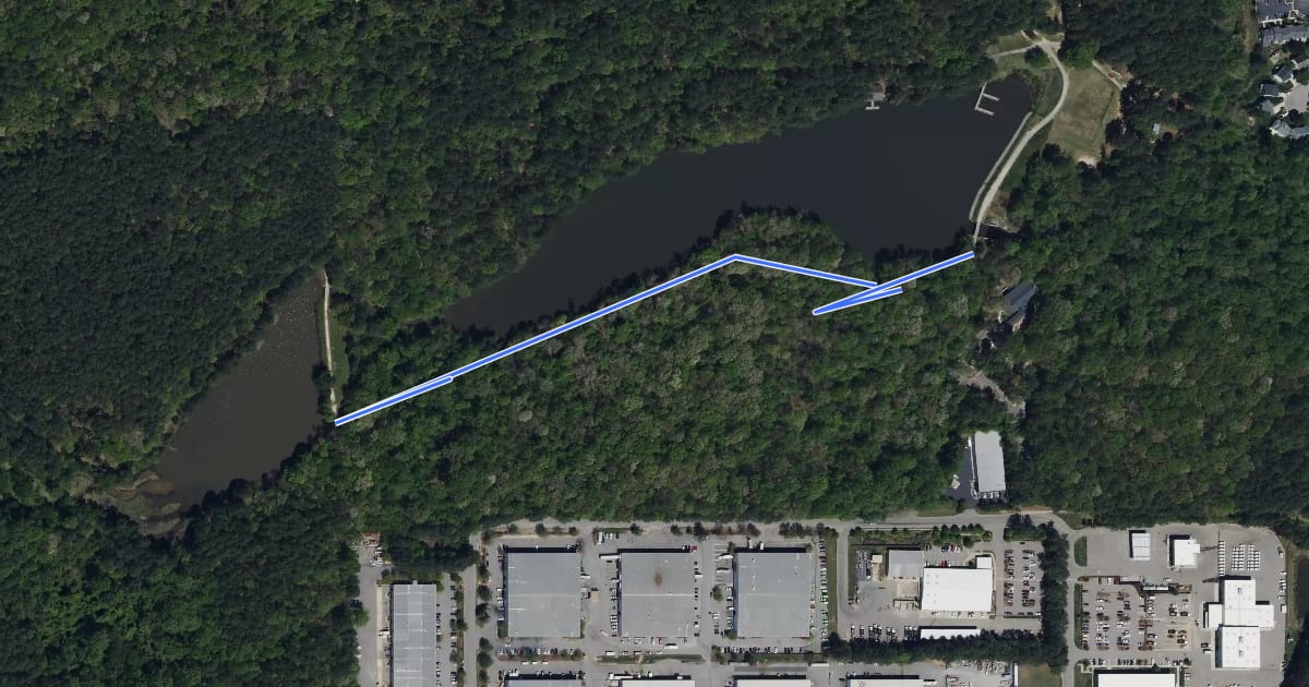 Маршрут Lakeside Trail South на спутниковом снимке