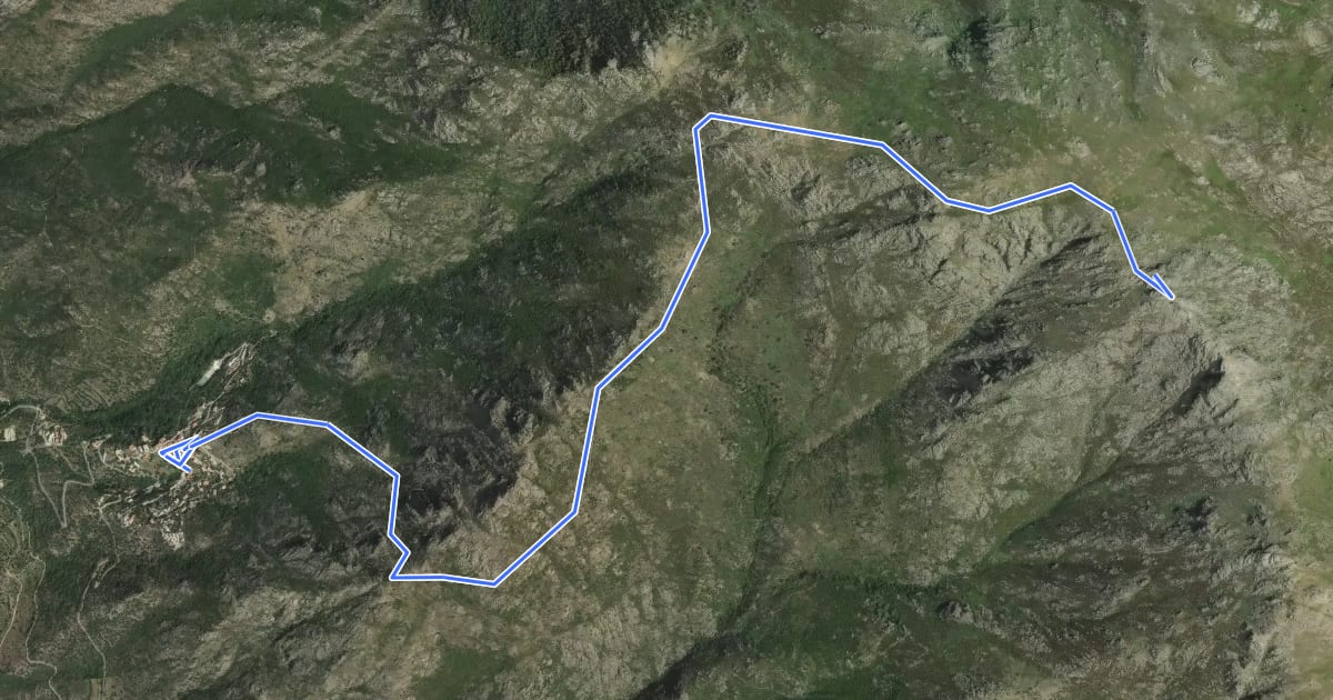 Маршрут Lama - Monte Astu на спутниковом снимке