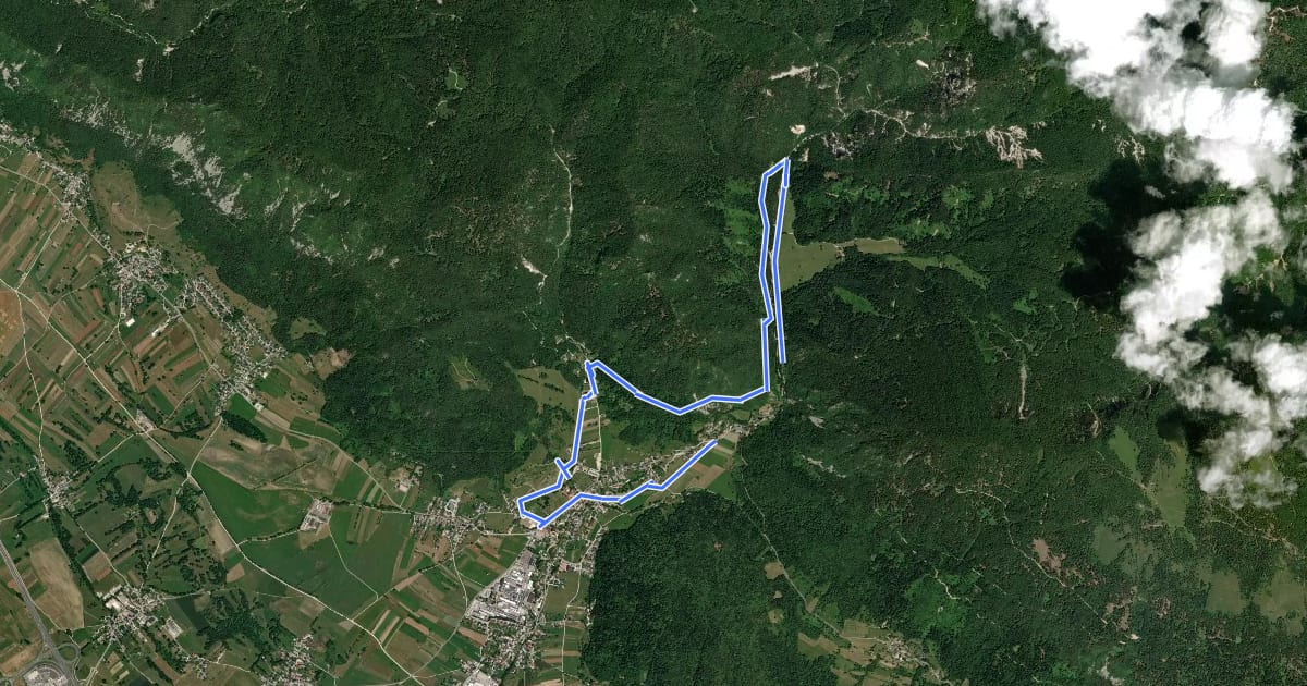 Маршрут Lambergova pot на спутниковом снимке