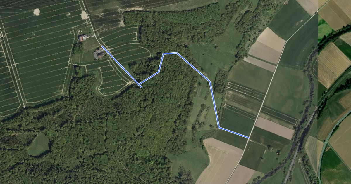 Маршрут Lamerden Rundweg Alternative La1a на спутниковом снимке