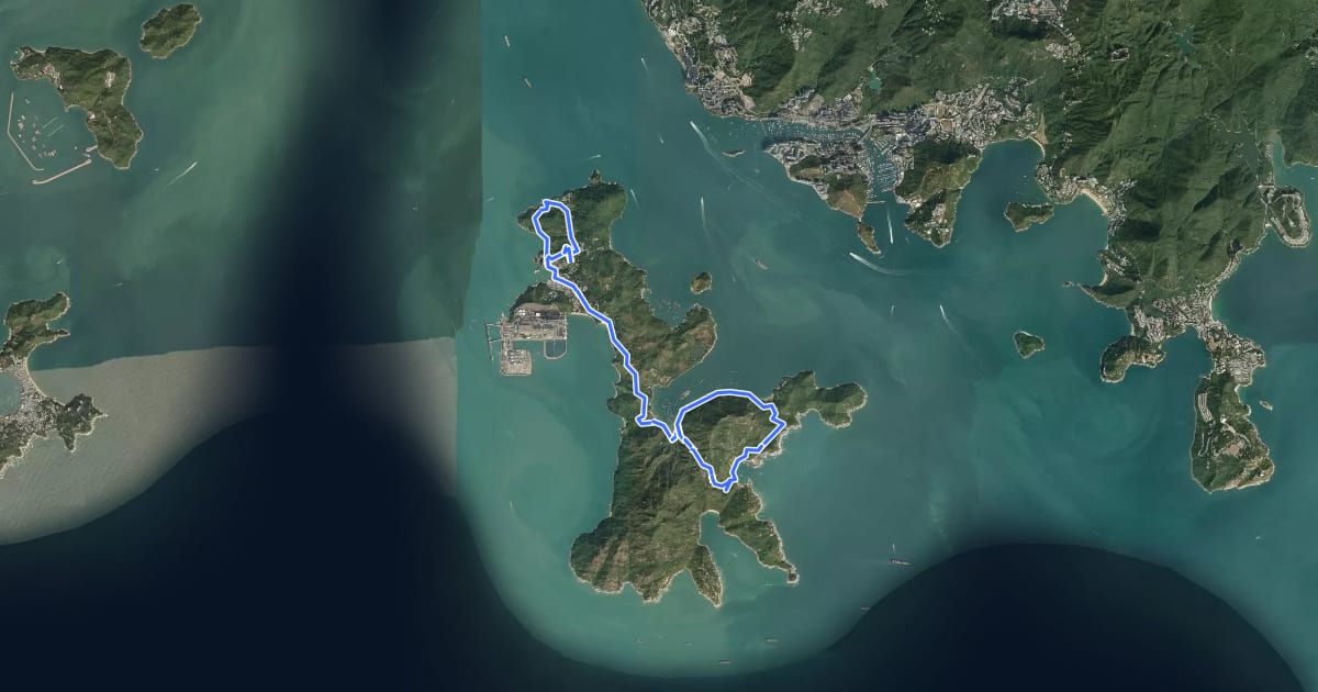 Маршрут 南丫島家樂徑 Lamma Island Family Walk на спутниковом снимке